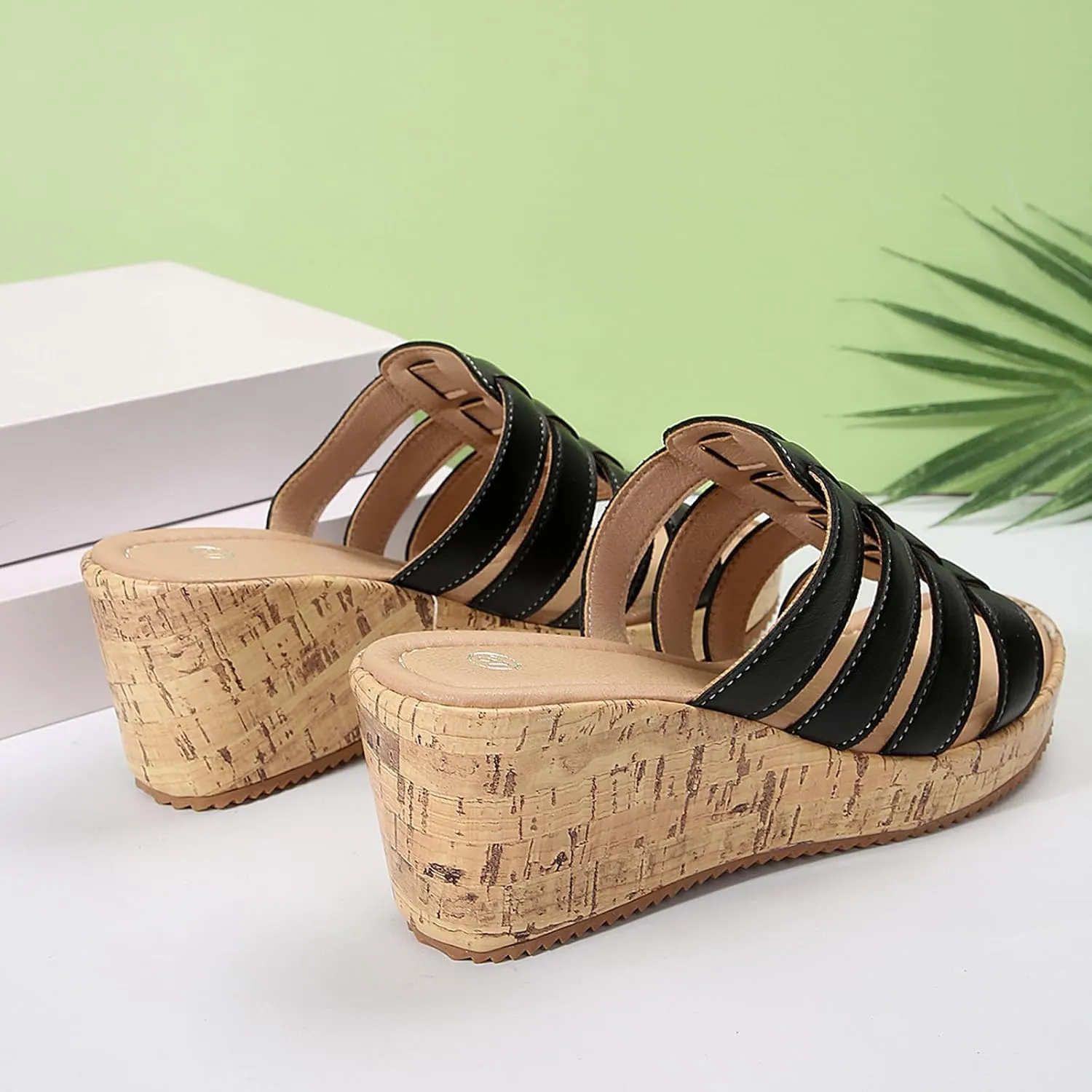 Fashion Wedge Sandals for Women Arch Support Slides Sandals Walking Shoes