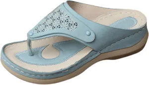 Flip Flops for Women Memory Foam Comfortable Dressy Arch Support Orthopedic Slippers Cushion Footbed Platform Sandals Summer Vintage Slip On Orthotic Thong Flip Flops