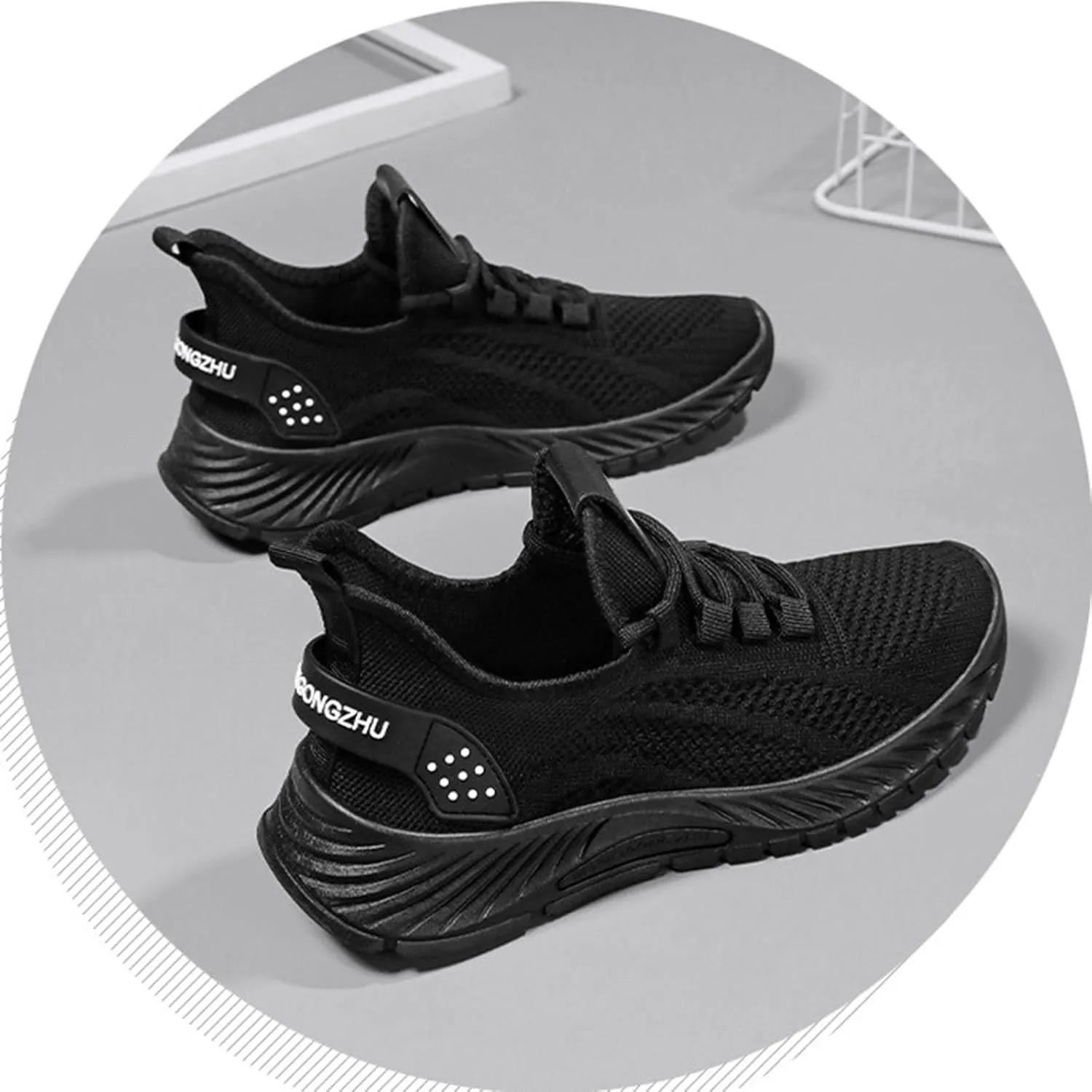 Flying Weaving Sneakers Women New Korean Fashion Round Head Lace Up Casual Shoes Thick Bottom Running Shoes Working