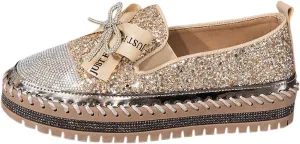 Glitter Women Slip On Sneakers Platform Sneakers Casual Rhinestones Sneakers Sparkle Sneakers Sequin Tennis Shoes
