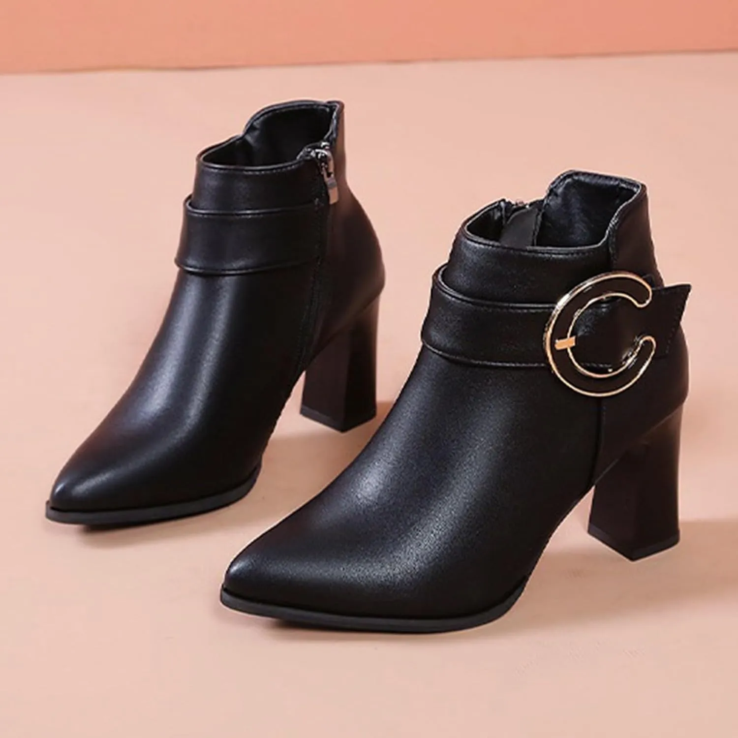 High Heel Ankle Boots for Women Ankle Boots for Women No Heel Womens Heel Boots Botas Para Mujeres Ankle Boots Men Zipper Ankle Booties for Women with Heel