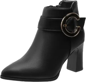 High Heel Ankle Boots for Women Ankle Boots for Women No Heel Womens Heel Boots Botas Para Mujeres Ankle Boots Men Zipper Ankle Booties for Women with Heel