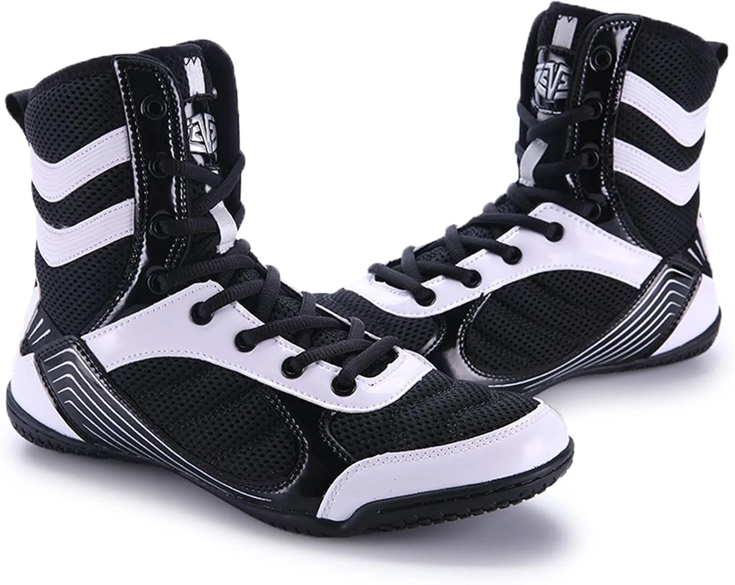 High Traction Men's Sports Boxing Shoes Fitness Training Shoes Sanda Shoes High-top Combat Speed Wrestling Mens Women Breathable Weightlifting Training Shoes