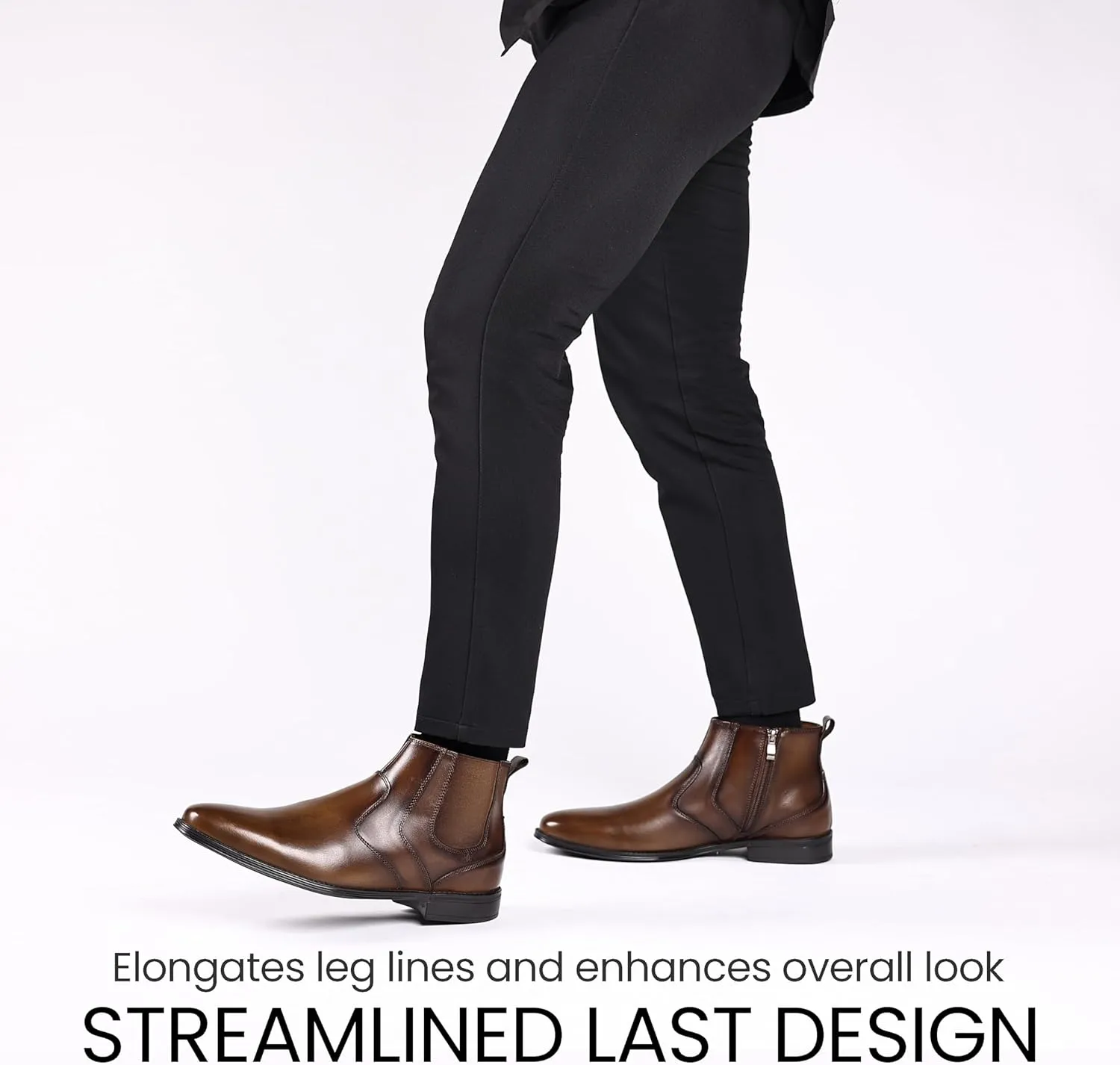 Holy dove Chelsea Boots Men  Genuine Leather,Chelsea Boots for Men with Side Zipper, Casual Slip-On Ankle Boots, Chukka & Oxford Style Dress Boots