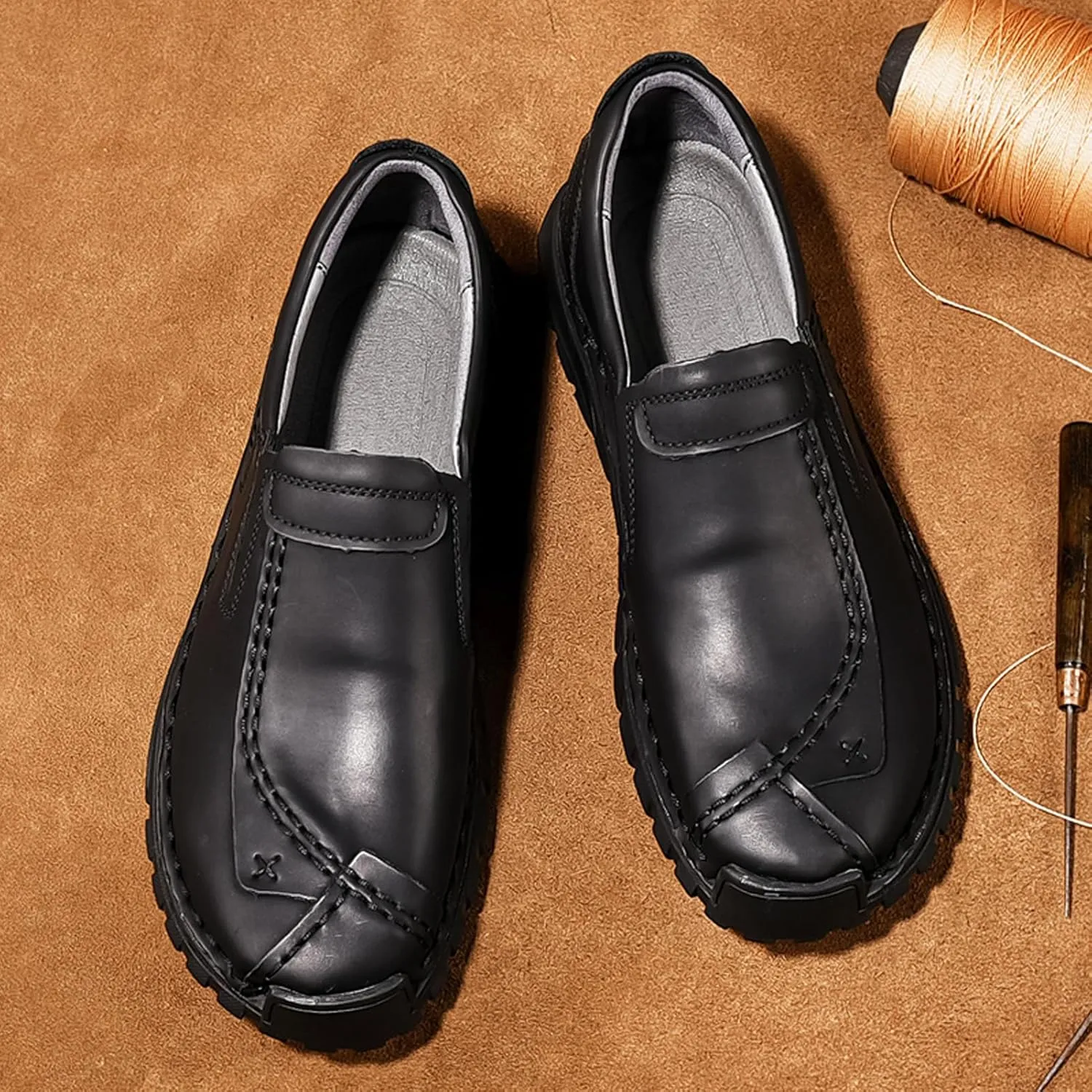 Honeystore Men's Loafers Flats Driving Casual Slip-on Shoes