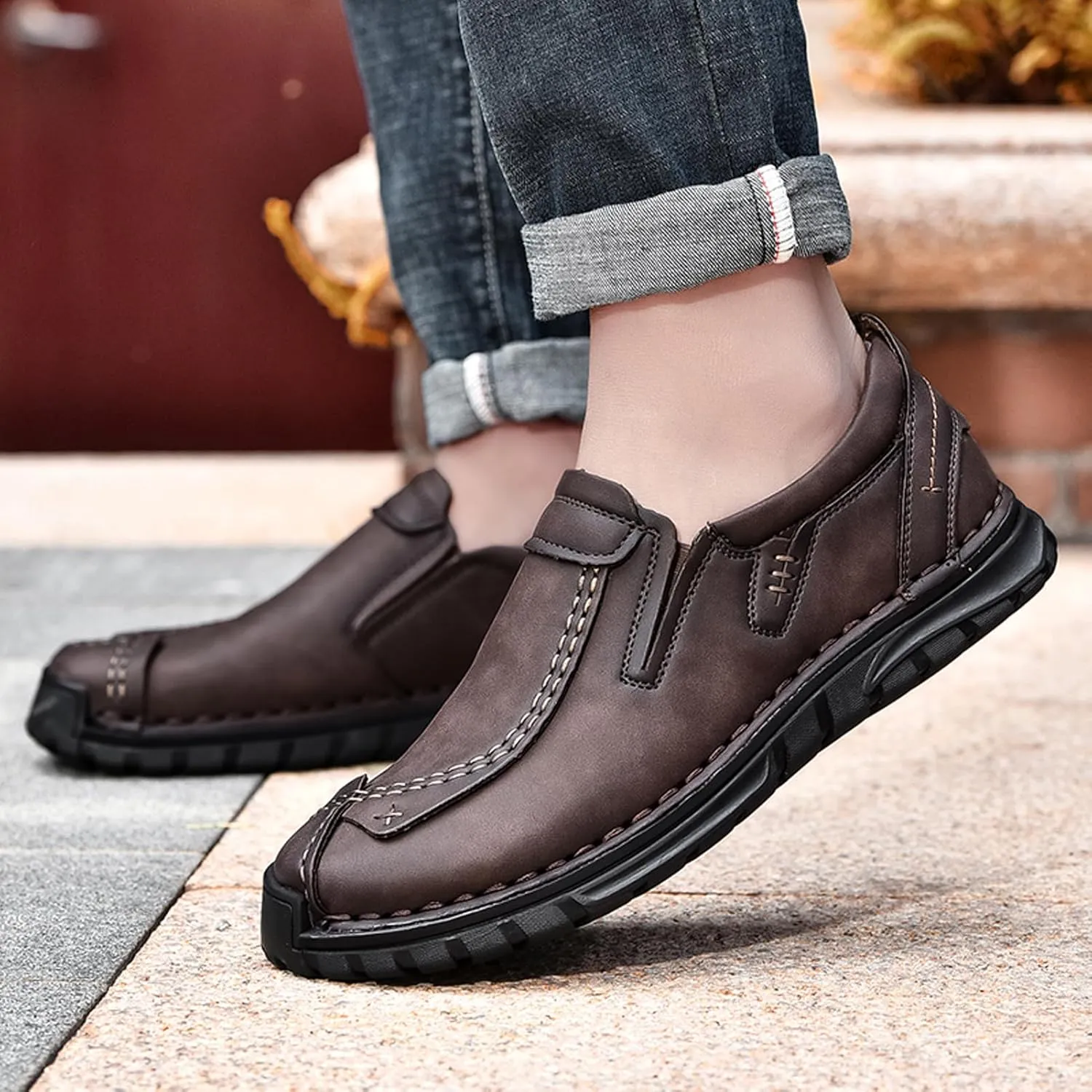 Honeystore Men's Loafers Flats Driving Casual Slip-on Shoes