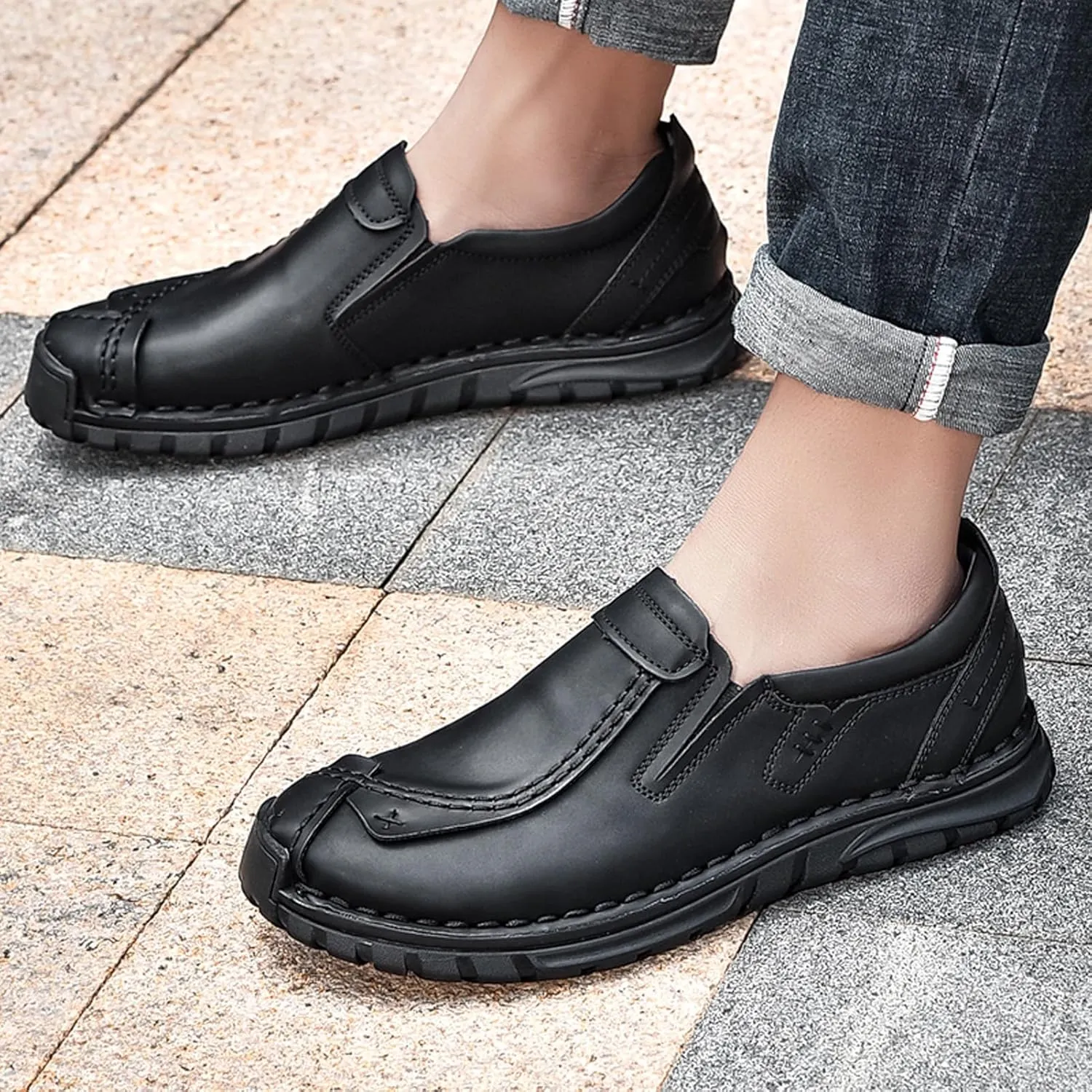 Honeystore Men's Loafers Flats Driving Casual Slip-on Shoes