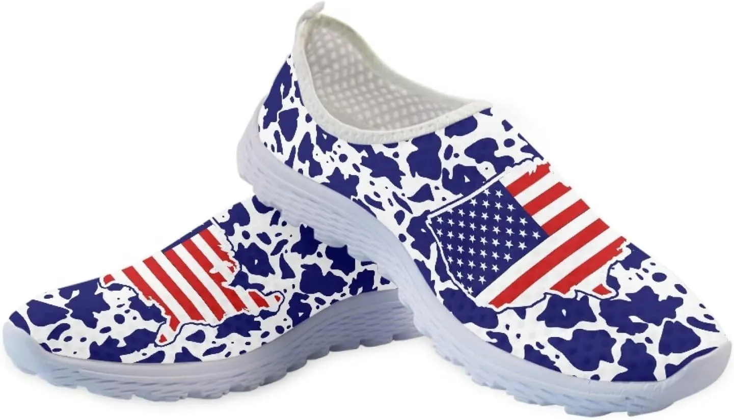 HUGS IDEA Women's Floral Mesh Slip on Shoes