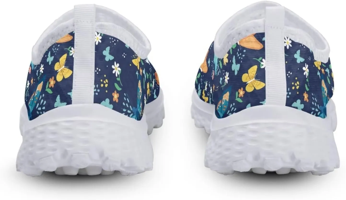 HUGS IDEA Women's Floral Mesh Slip on Shoes
