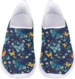 HUGS IDEA Women's Floral Mesh Slip on Shoes