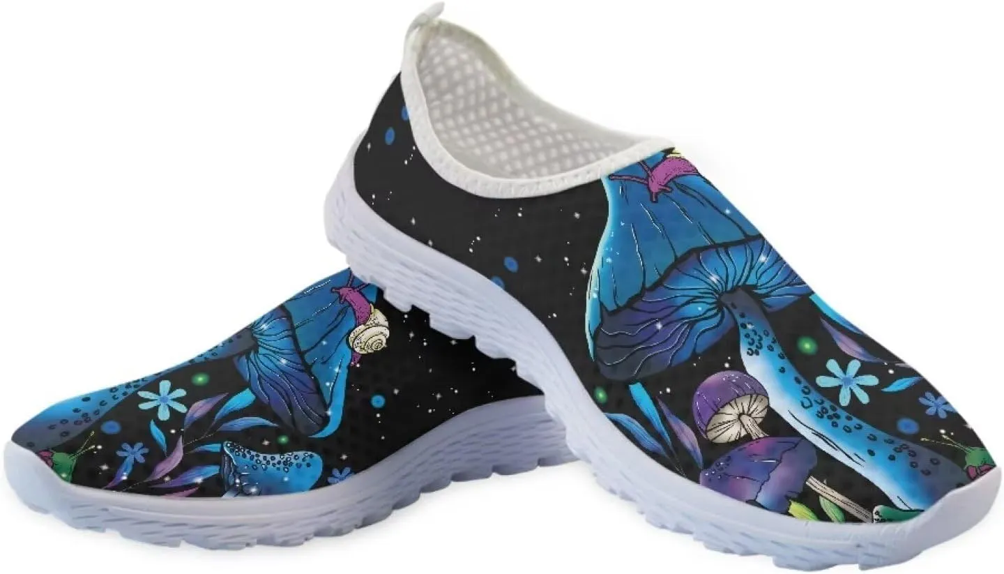 HUGS IDEA Women's Floral Mesh Slip on Shoes