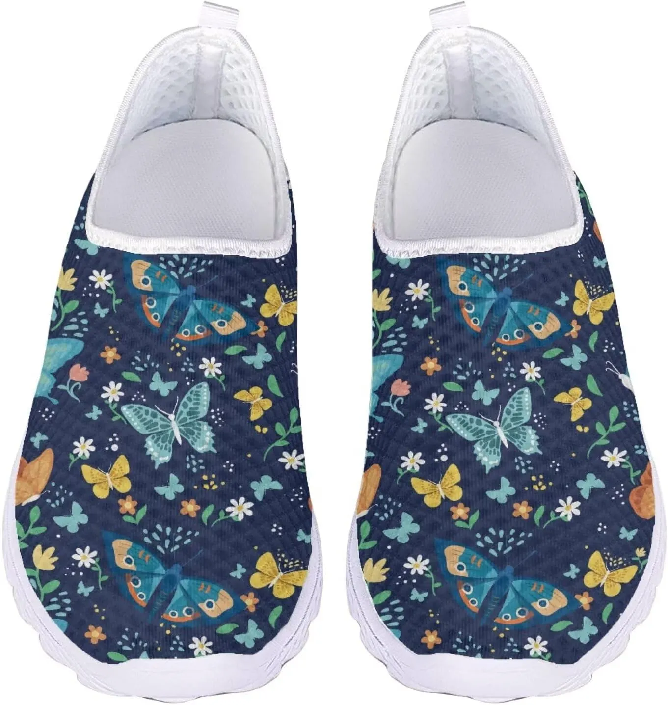 HUGS IDEA Women's Floral Mesh Slip on Shoes
