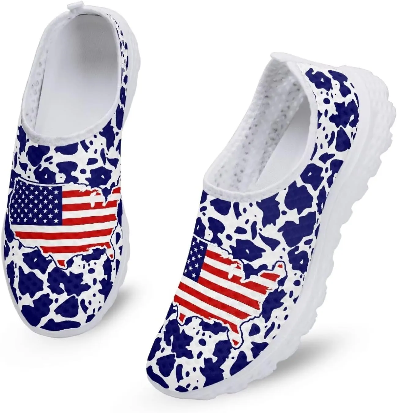HUGS IDEA Women's Floral Mesh Slip on Shoes