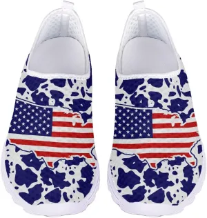 HUGS IDEA Women's Floral Mesh Slip on Shoes