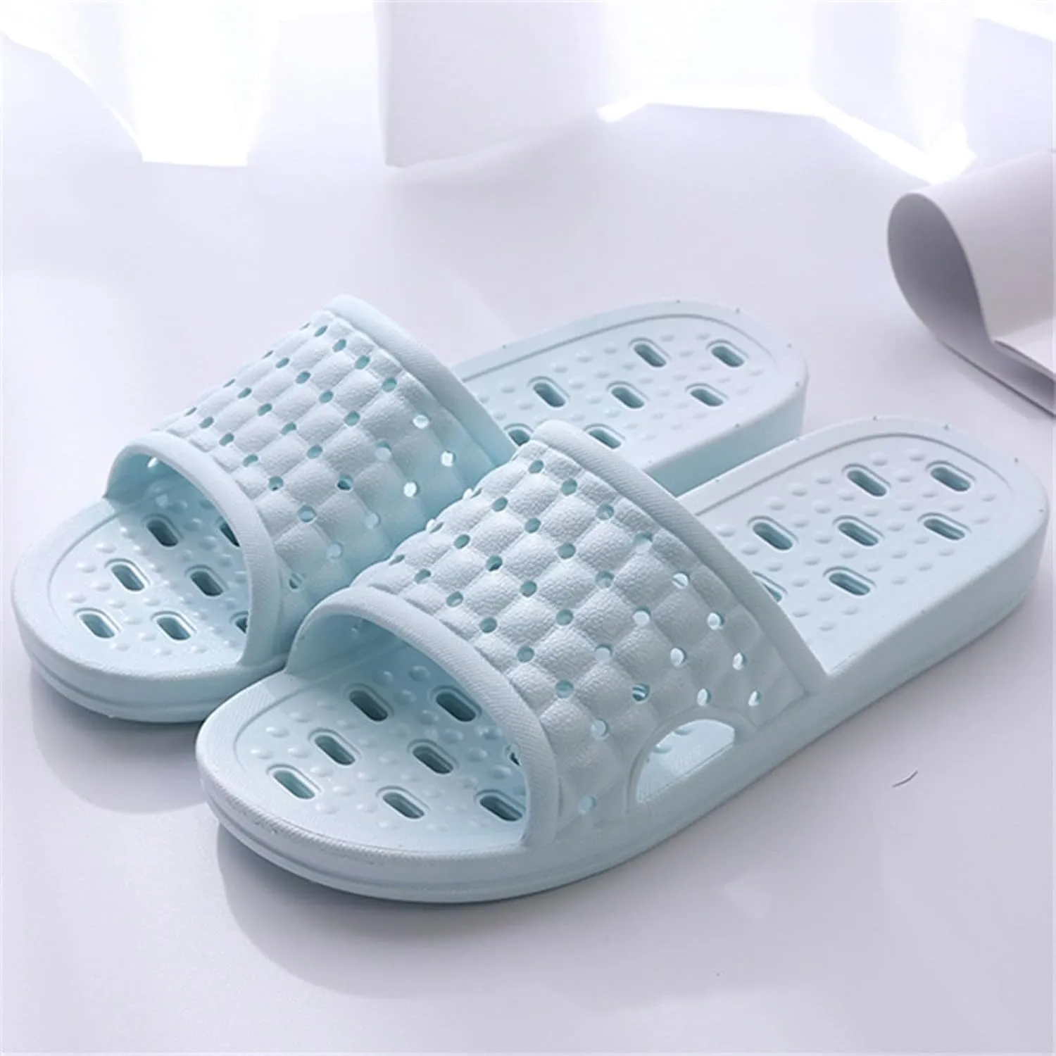 Indoor Slippers Shower Shoes with Drainage Holes House Slippers Cushioned Thick Sole Sandals for Indoor and Outdoor