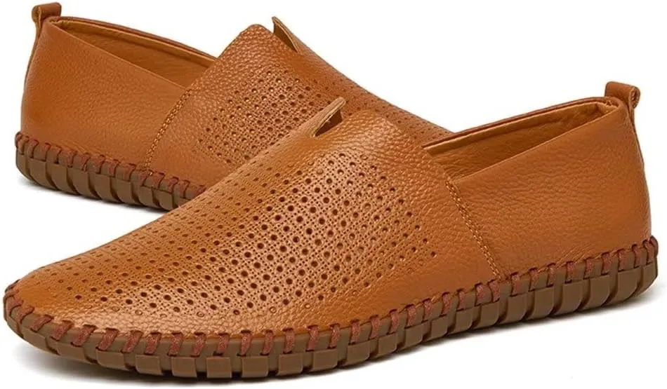 INEELUYI Men’s Casual Loafers Fashion Leather Slip On Driving Shoes