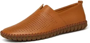 INEELUYI Men’s Casual Loafers Fashion Leather Slip On Driving Shoes