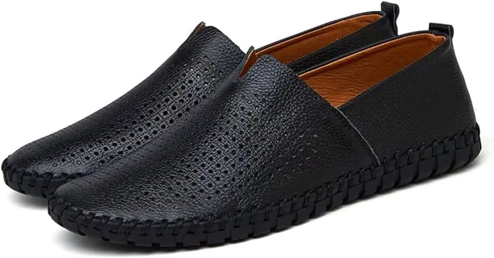 INEELUYI Men’s Casual Loafers Fashion Leather Slip On Driving Shoes