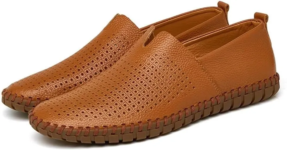 INEELUYI Men’s Casual Loafers Fashion Leather Slip On Driving Shoes