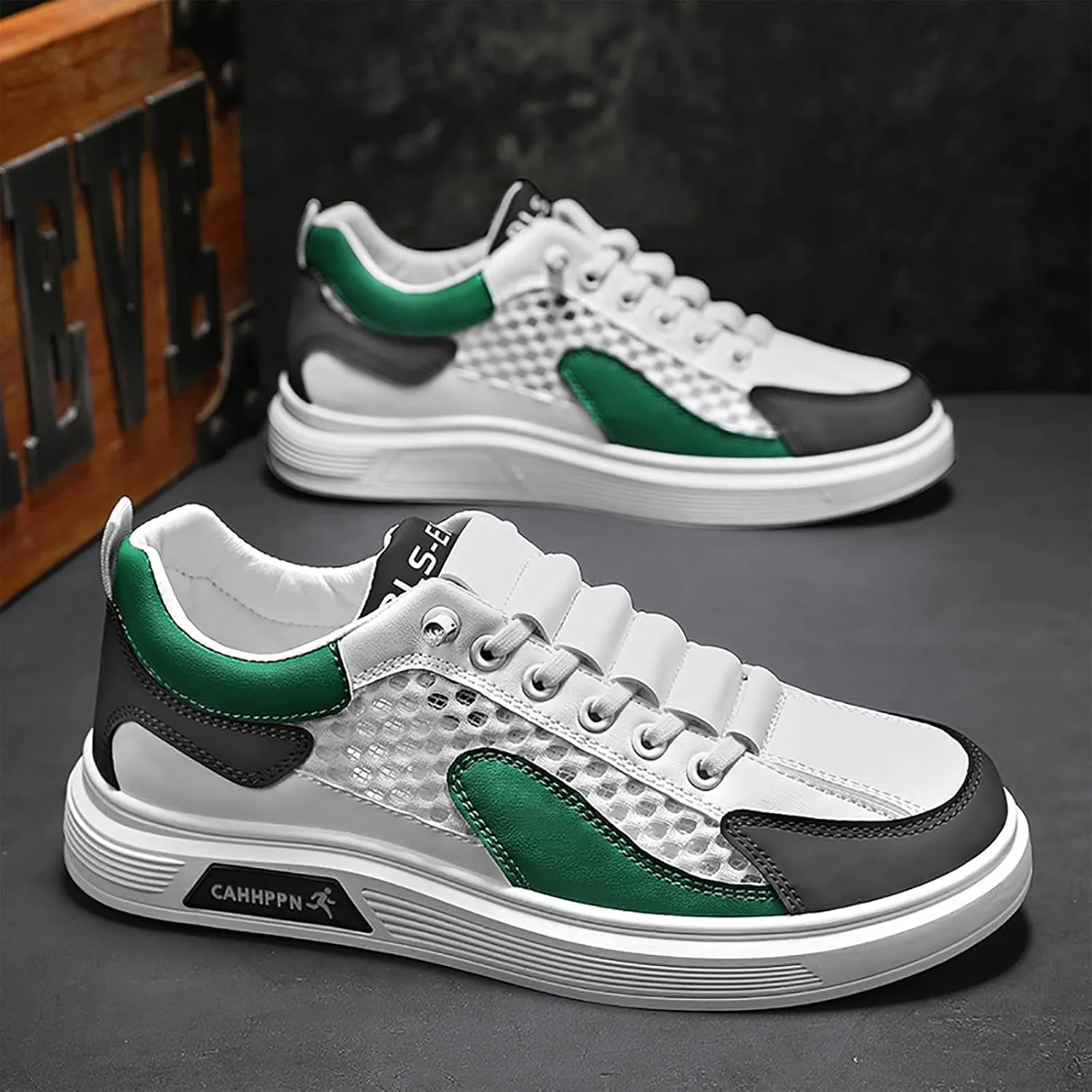 IWIHMIV Men's Walking Shoes Lightweight Breathable Comfortable Casual Mesh Running Shoes Outdoor Sport Shoes