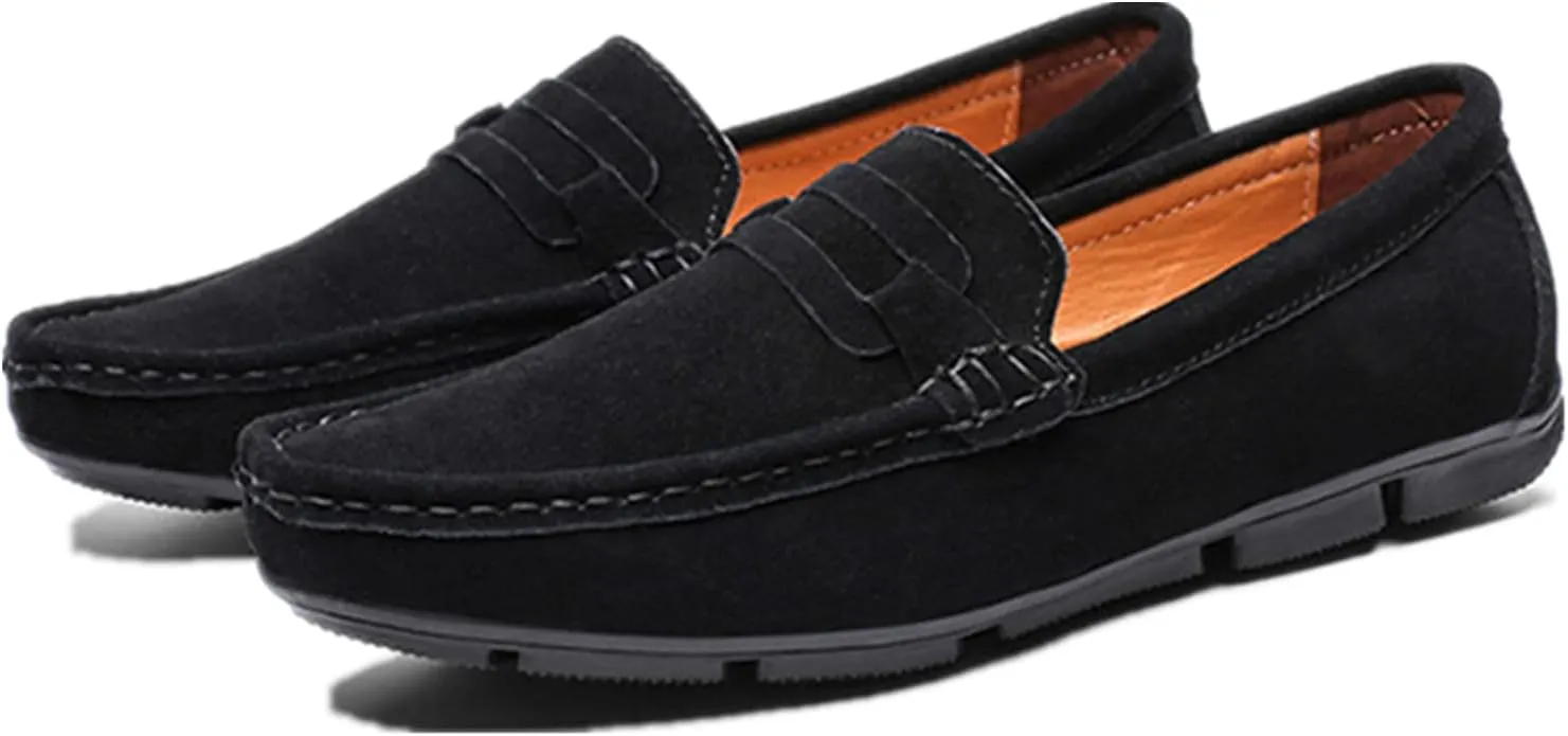 Julymens Men's Suede Leather Penny Loafers Slip-on Casual Driving Shoes