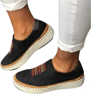 Ladmiple Platform Shoes For Women Dressy Party Women’s Canvas Slip On Shoes Sneakers for Women Fashion Comfortable Dressy Casual Summer Low Top Platform Walking Flats Loafers