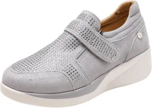 Ladmiple Sneakers For Women Walking Shoes Wide Width Glitter Shoes Slip On Casual Dressy Summer Fashion Flats Loafers