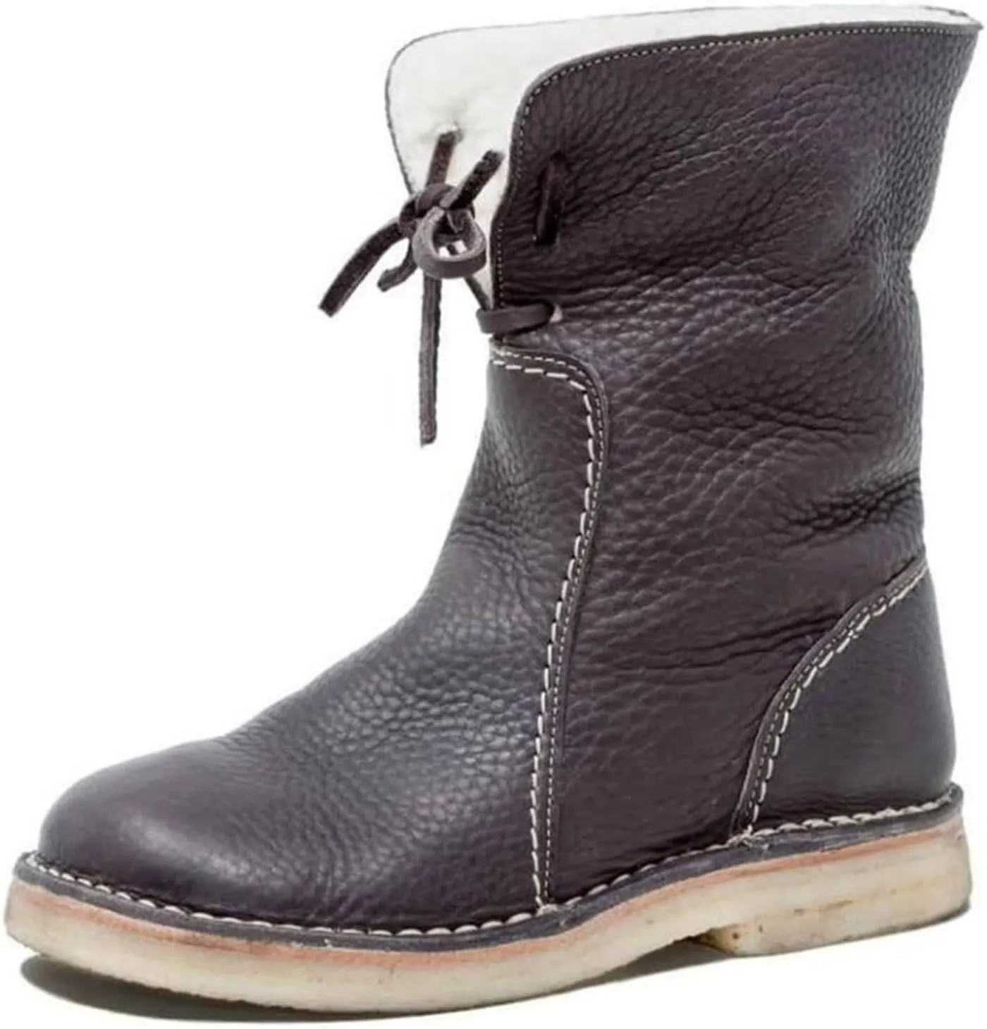 Ladmiple Snow Boots For Women Tall Mid Calf Winter Boots Warm Fashion Fur Lined Thickening Outdoor Comfortable Shoes