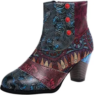 Lausiuoe Boots For Women Ankle Booties Sexy Low Heels Cowgirl Cowboy Chunky Stacked Mid Heel Zipper Western Short Boots