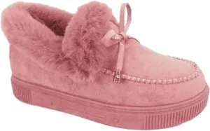 Lausiuoe Boots For Women Ankle Booties Winter Warm Snow Fuzzy Flat Loafers Cute Silp On Comfortable Casual Walking Shoes