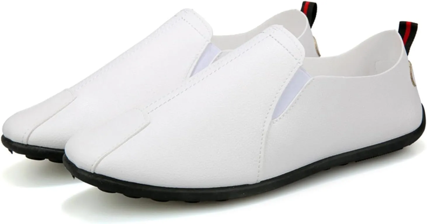 Leisure Men's Four Seasons Non Slip Flat Round Toe Breathable Slip On Lazy Leisure Casual Dress Shoes for Men Size 8 Arch