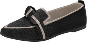Leisure Slip On Work Fashionable Women's Large Size Flat Shoes with A Pointed Toe Breathable Single Color and Lace Up Design.