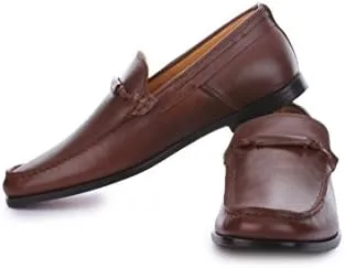 LIBERTYZENO Mens Genuine Leather Tassel Loafer Slip On Dress Shoes