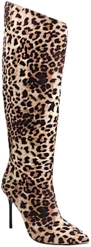 Liliana Women's Stiletto High Heel Knee High Boots Pointed Toe Side Zipper Dress Party Thin Heels Shoes Frenzy-1