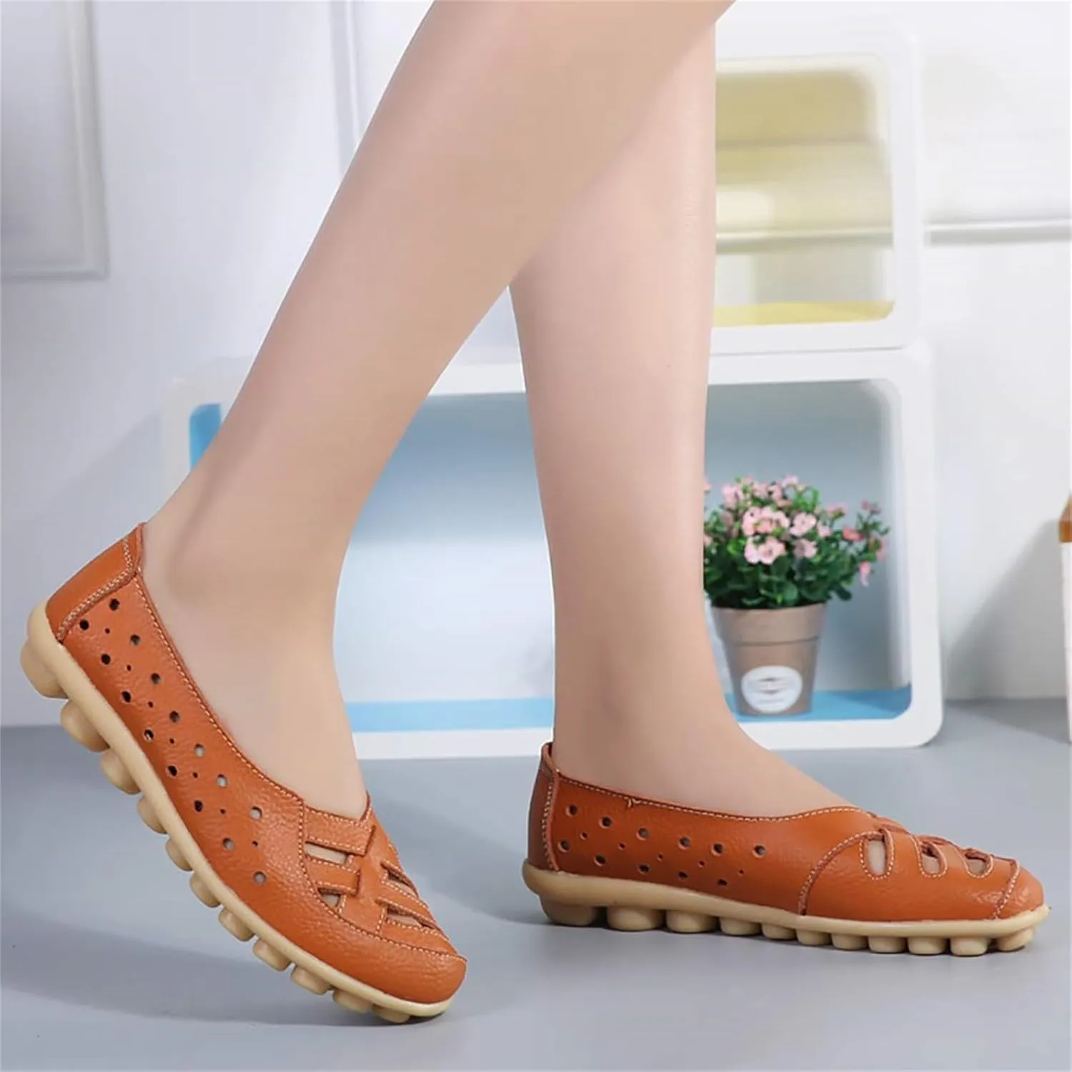 Loafer Casual Flats for Women Penny Comfort Slip On Shoes Wide Width Walking Orthopedic Loafers Comfortable Moccasins Breathable Lightweight Round Toe Nurse Loafer Driving Walking Flat Work Shoes