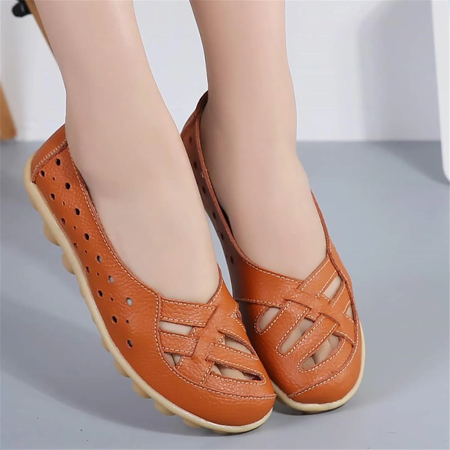 Loafer Casual Flats for Women Penny Comfort Slip On Shoes Wide Width Walking Orthopedic Loafers Comfortable Moccasins Breathable Lightweight Round Toe Nurse Loafer Driving Walking Flat Work Shoes