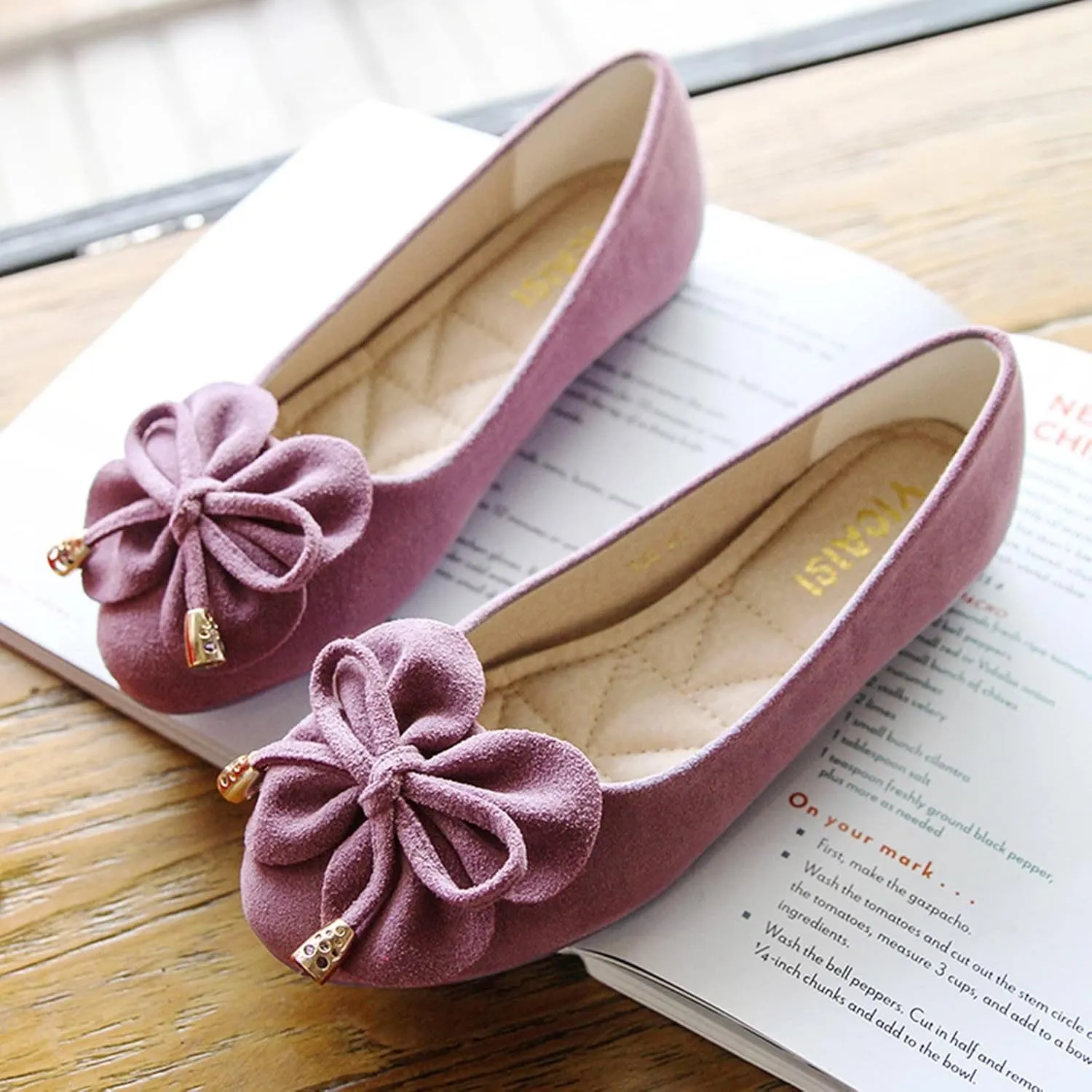 Loafers for Women Women Singles Shoes Flat Shoes Bowknot Casual Slip On Work for Ladies