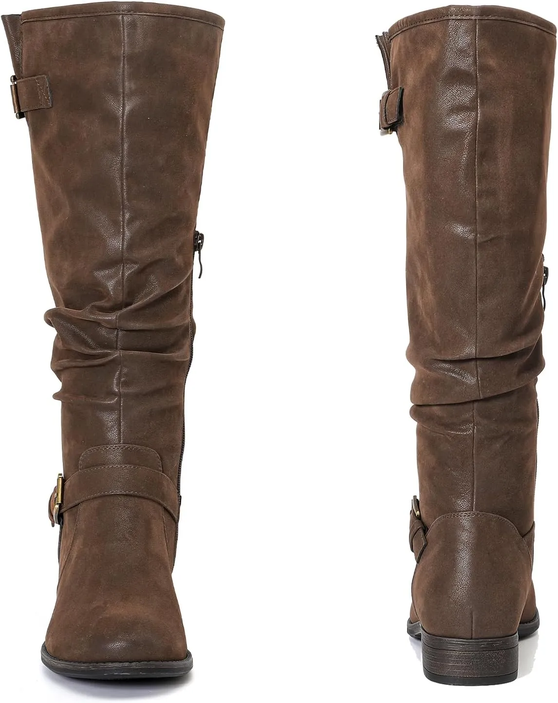 Luoika Women's Extra Wide Calf Knee High Boots, Plus Size Slouchy Knee-High Boots.