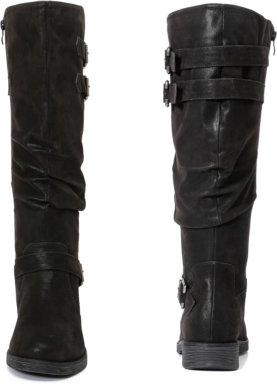 Luoika Women's Extra Wide Calf Knee High Boots, Plus Size Slouchy Knee-High Boots.