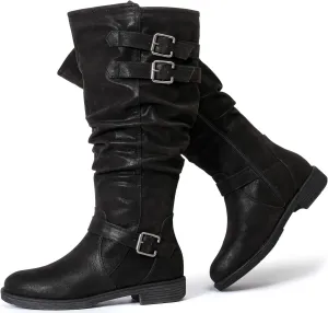 Luoika Women's Extra Wide Calf Knee High Boots, Plus Size Slouchy Knee-High Boots.