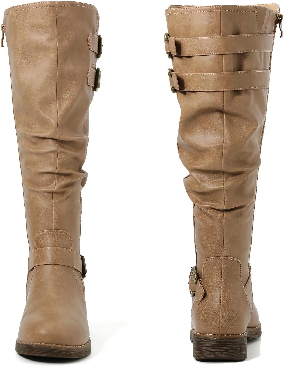 Luoika Women's Extra Wide Calf Knee High Boots, Plus Size Slouchy Knee-High Boots.