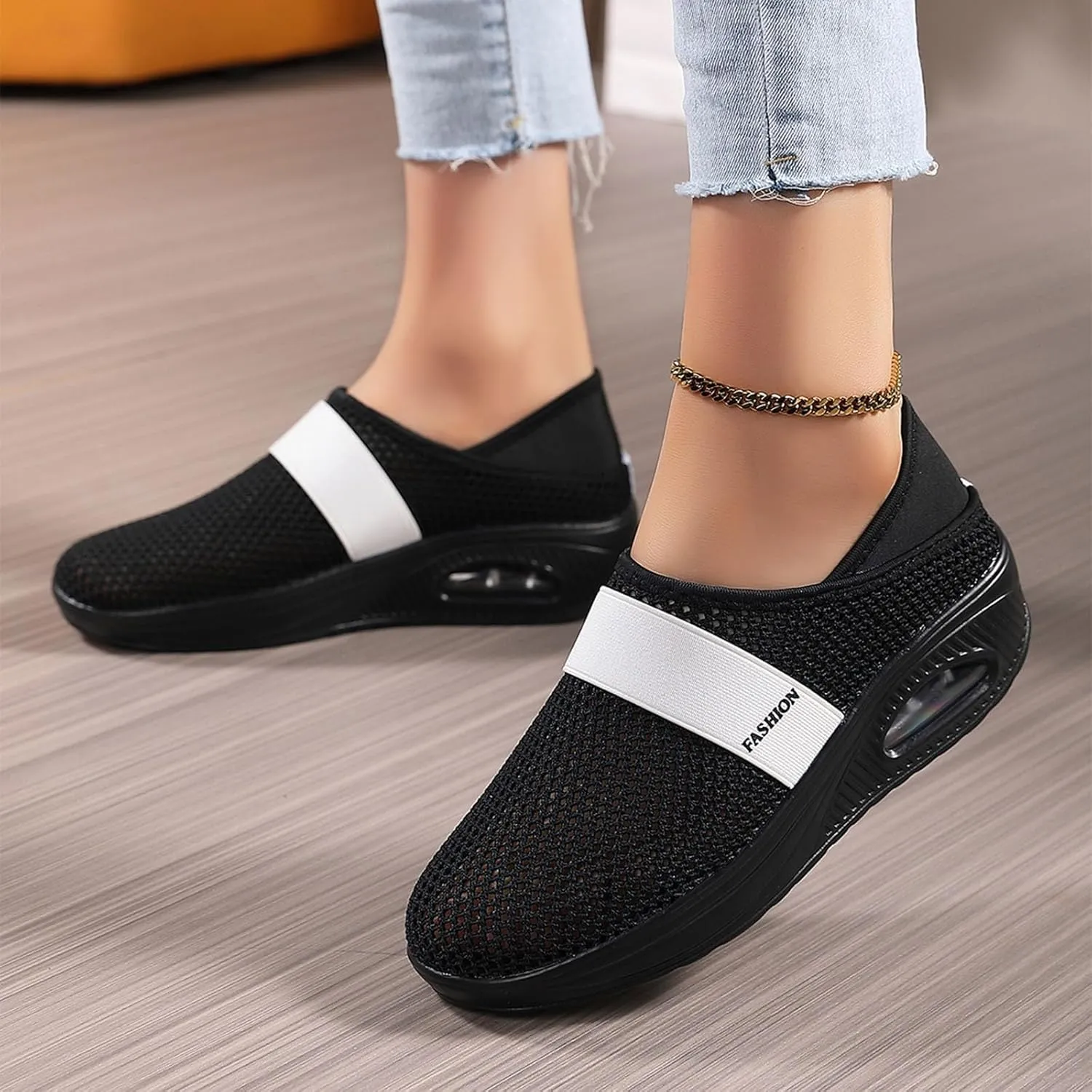 Men's Arch Support Shoes Non Slip Sneakers Casual Air Cushion Sole Walking Shoes Running Athletic Sneaker