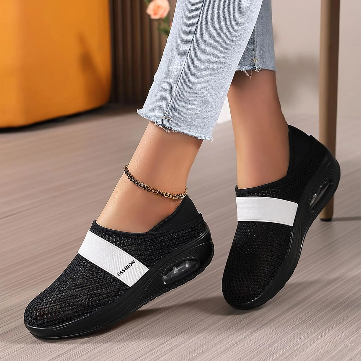 Men's Arch Support Shoes Non Slip Sneakers Casual Air Cushion Sole Walking Shoes Running Athletic Sneaker