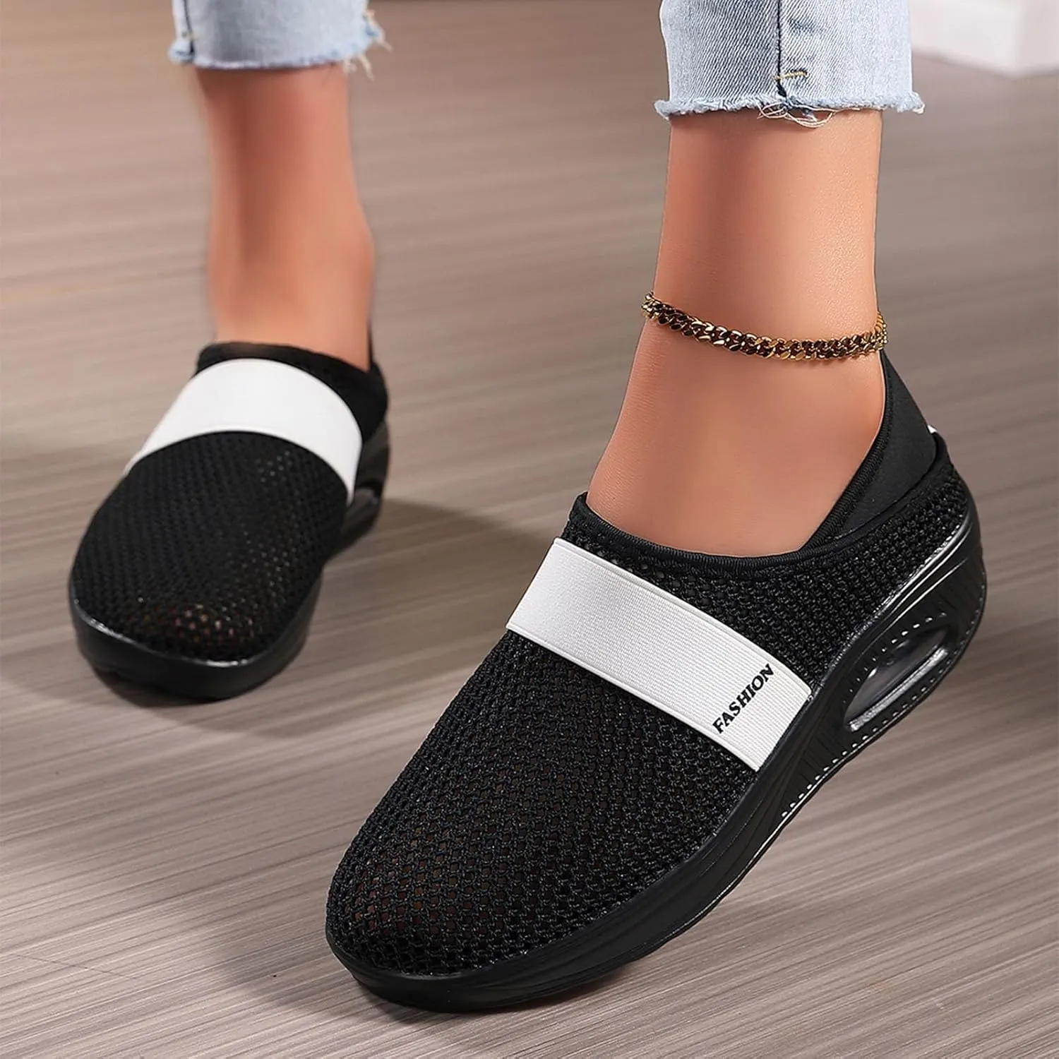 Men's Arch Support Shoes Non Slip Sneakers Casual Air Cushion Sole Walking Shoes Running Athletic Sneaker