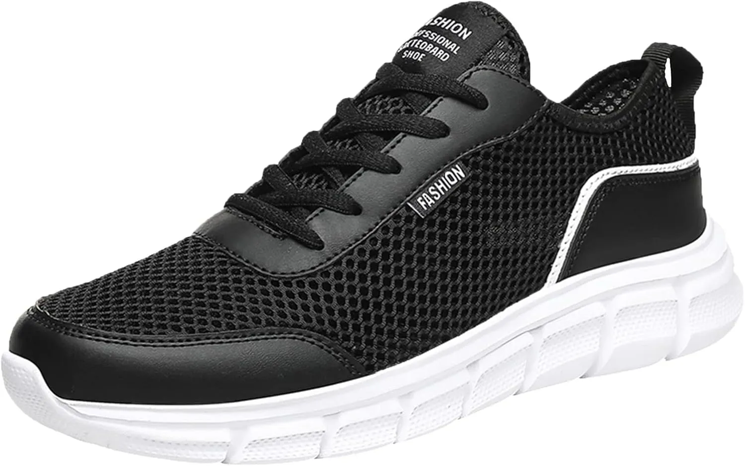 Men's Casual Shoe Fashion Spring and Summer Men Sports Shoes Flat Lightweight Mesh Breathable Lace Up Solid Color Casual