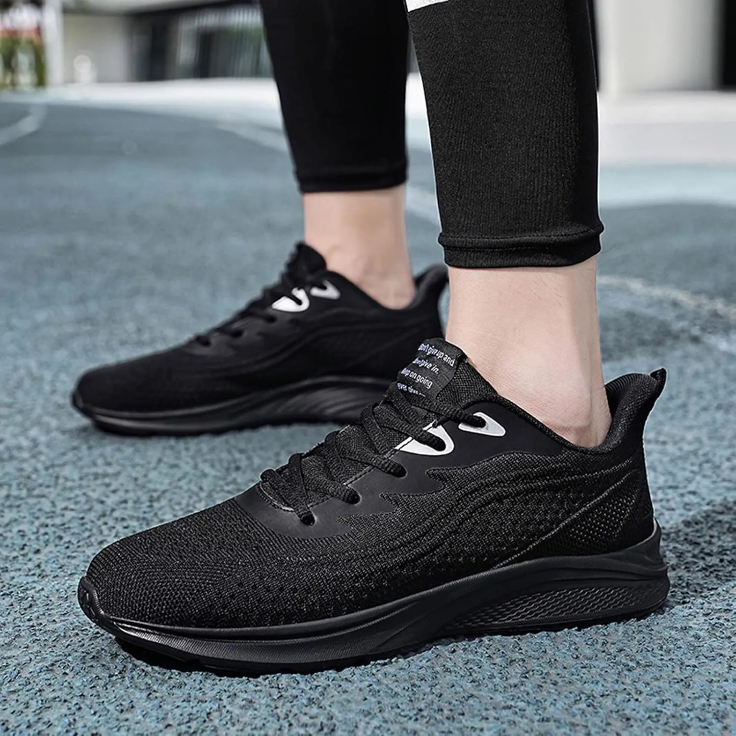 Men's Fashion Sneakers Mens Shoes Mesh Breathable Lace Up Solid Color Casual Fashion Simple Shoes Running