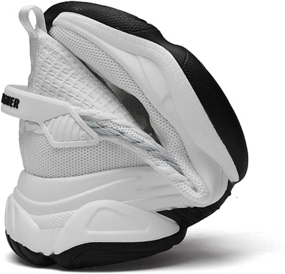 Men's Fashion Solid Color Mesh Fabric Inside Heightening Sports Shoes Casual Breathable Running Shoes Sneaker Ornament for Men