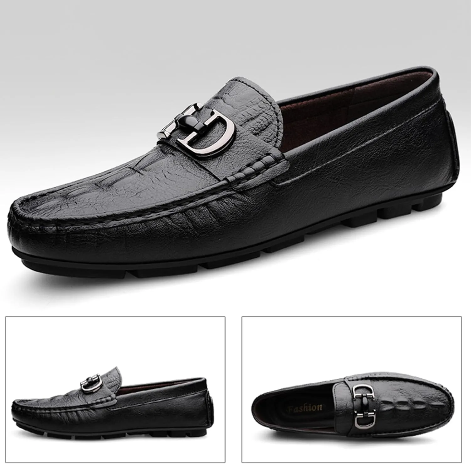 Men's Leather Driving Slip-on Penny Loafers Shoes