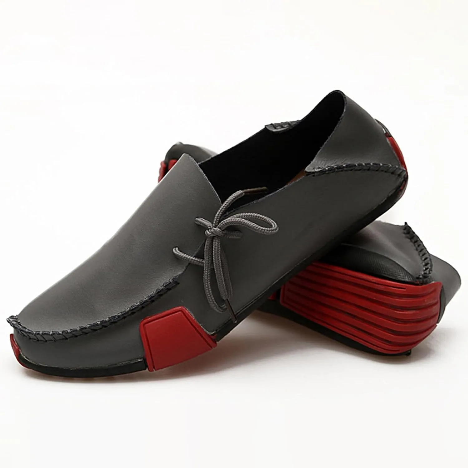 Men's Leather Handmade Strappy Comfortable Dress Loafers Fashion Non Slip Lightweight Stitching Details Flat Casual Walking Driving Shoes for Work Party Date Wedding