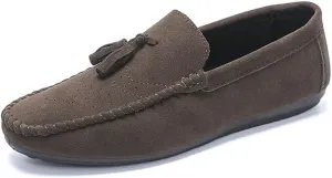 Mens Loafers Solid Color Faux Leather with Tassel Loafer Shoes Flexible Flat Heel Anti-Slip Fashion Party Slip-on